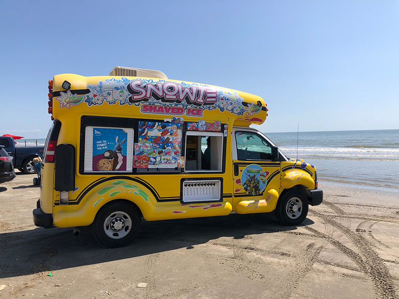 Beach Access Point 12 at Bermuda Beach - Shaved Ice Truck