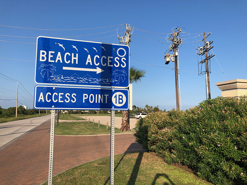 Beach Access Point 1B Sign at Palisade Palms