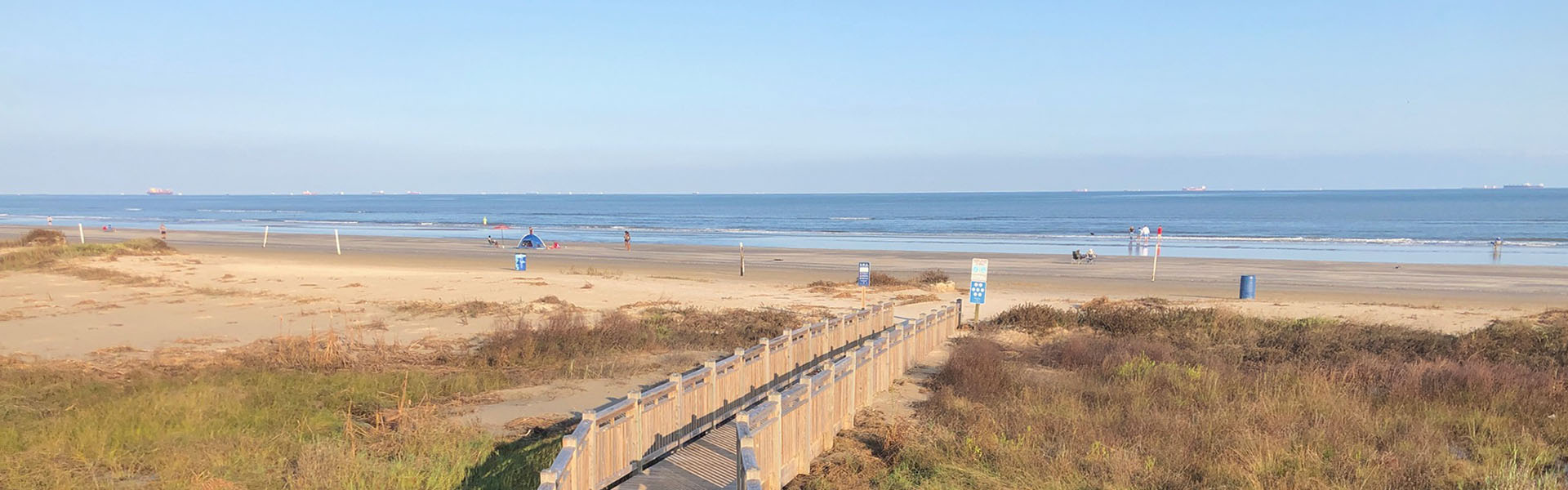 Beach Access Point 1B at Palisade Palms Bird at Galveston Island State Park, Galveston TX