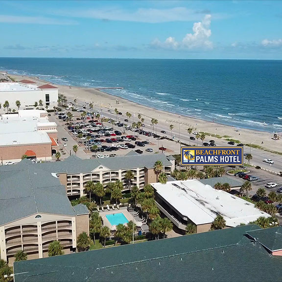 Beachfront Palms Hotel Aerial Beachfront Palms Hotel, Galveston TX