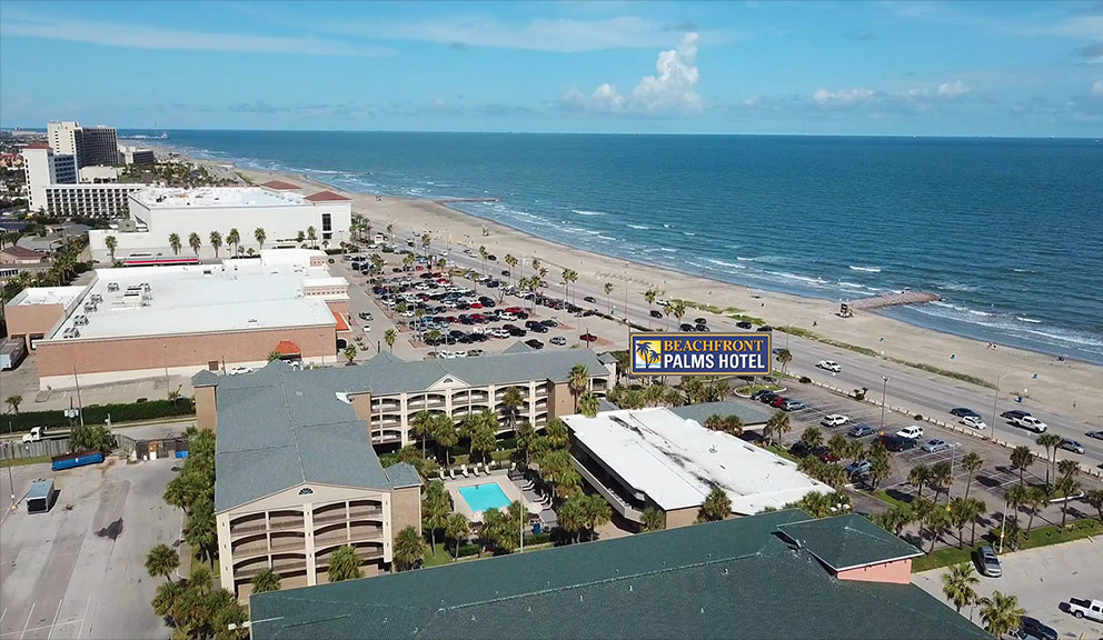 Beachfront Palms Hotel Aerial Beachfront Palms Hotel, Galveston TX