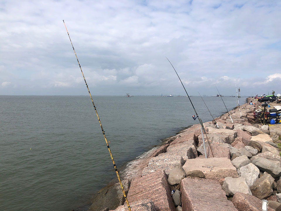 Fishing Poles at Texas City Dike