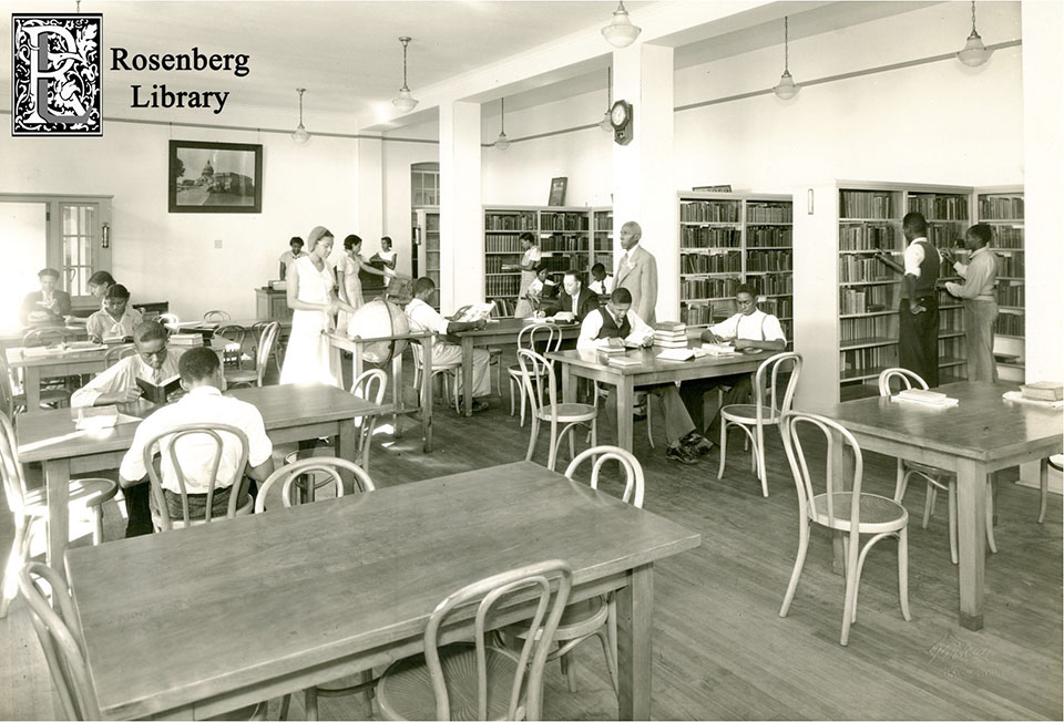 Students at the Rosenberg Library Colored Branch