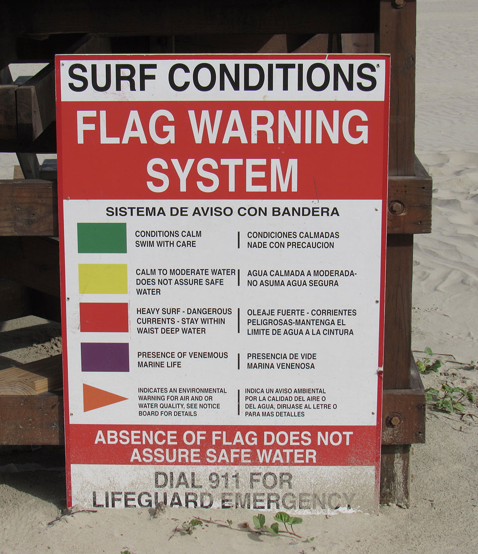 Flag Warning System Sign