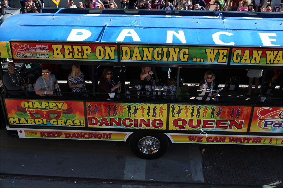 Dancing Queen Float in Parade Dancing Queen Float in Parade