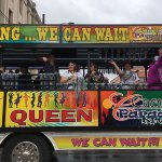 Dancing Queen Float with People Throwing Beads