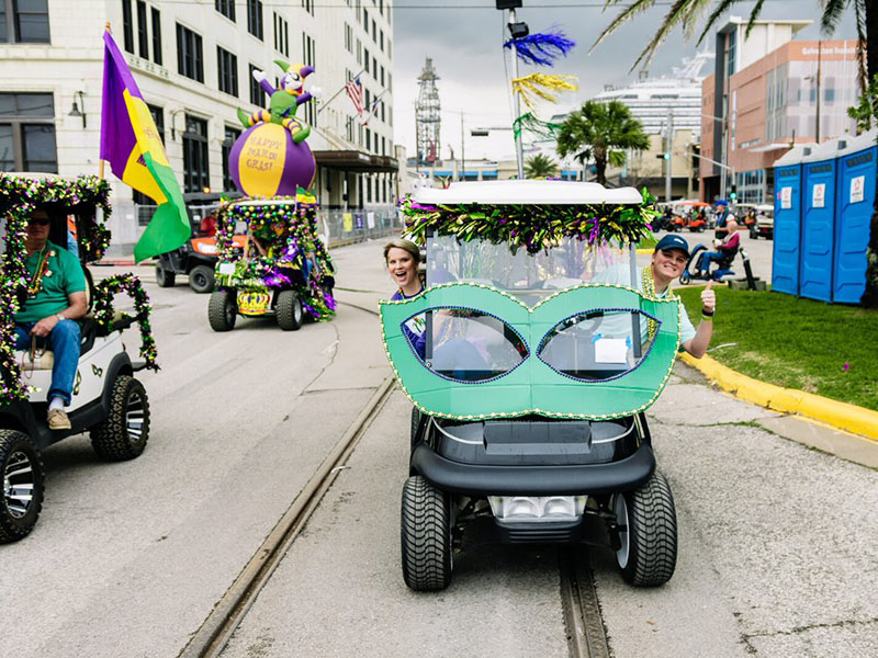 Decorated Golf Cart