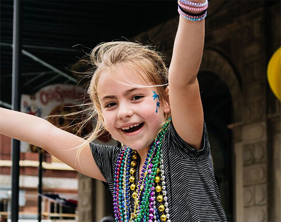 Girl Catching Beads