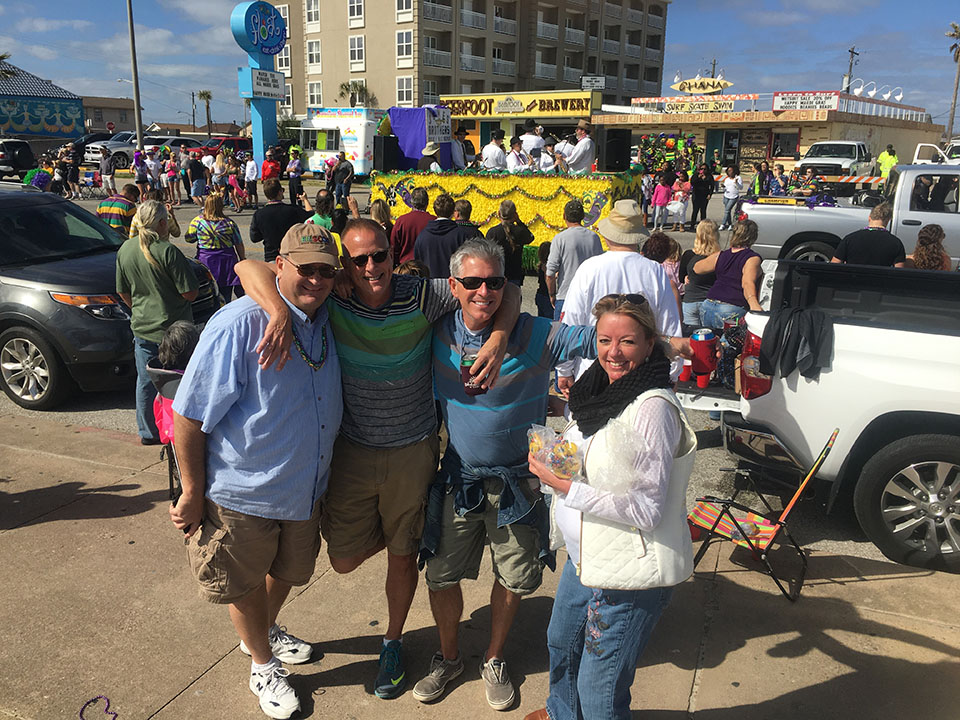People on Seawall for a Parade