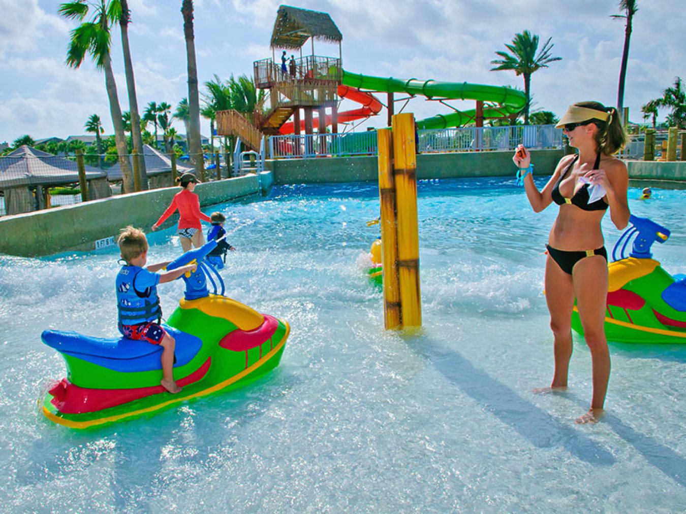 Boy on Jet Ski with Mom at Palm Beach