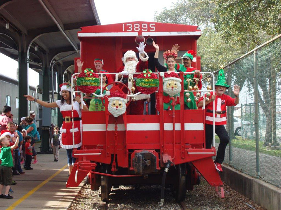 Santa and Helpers on Train